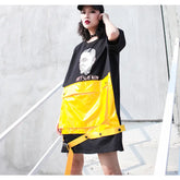 Short Sleeve Card Dress by Art Surf Black / One size