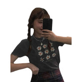 Short-Sleeved Blouse With Daisy Print