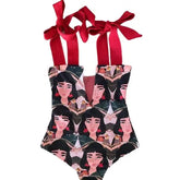 Shoulder Strappy One Piece Swimsuit