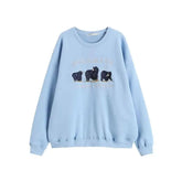 Sky Blue Cute Bear Long Sleeve Sweatshirt