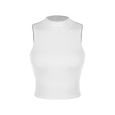 Sleeveless High Neck Crop Top