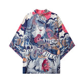 Snake and Japanese Lion 3/4 Sleeve Kimono