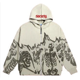 Society Goth Printed Oversized Hoodie