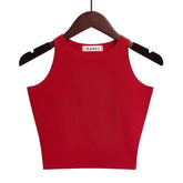 Solid Color Cotton Sleeveless Crop Top