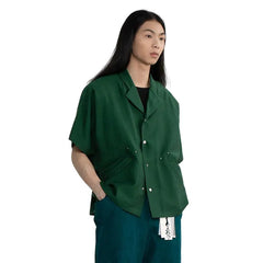 Solid Color Short-Sleeve Shirt - Green / S - Shirts