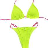 Solid Color String Bikini Swimsuit