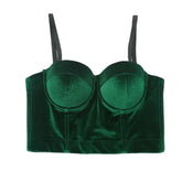Solid Color Velvet Push Up Crop Corset
