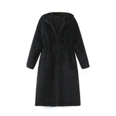 Solid Color Warm Thick Fluffy Faux Fur Long Oversized Coat