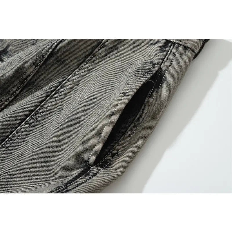 Solid Gray Ankle Double Loose Jeans - Pants