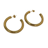 Stainless Steel Ear Buckle Open Hoop Earrings Gold / Small