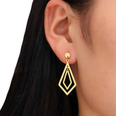 Pendientes colgantes geométricos de acero inoxidable