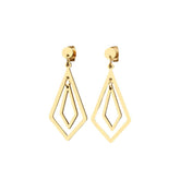 Stainless Steel Geometric Pendant Dangle Earrings Gold