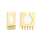 Stainless Steel Geometric Square Cuff Earrings Gold Color