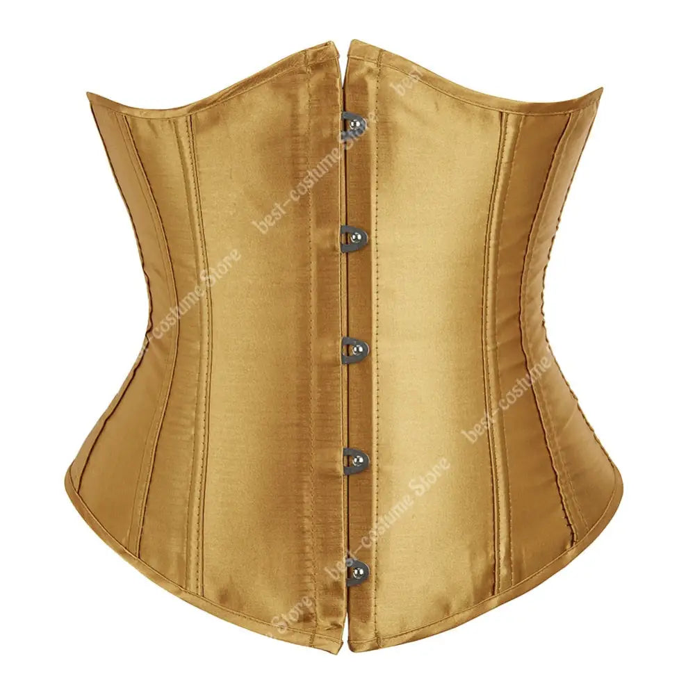 Steampunk Lace-up Underbust Corset - yellow / S