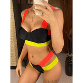 Strappy Multicolor Two-Piece Bikini Swimsuit