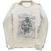 Striped Silhouette Knitted Sweater