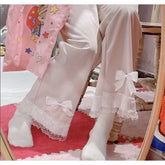 Sweet Bow Lace Wide Leg Pants