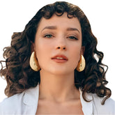 Pendientes de aro gruesos de acero inoxidable chapado