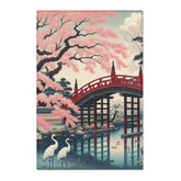 Traditional Japanese Art-Inspired Area Rug with Koi Pond