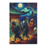 Traditional Yokai Area Rug Inspired by Ancient Japanese