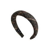 Tweed Sponge Plaid Wide Side Headband