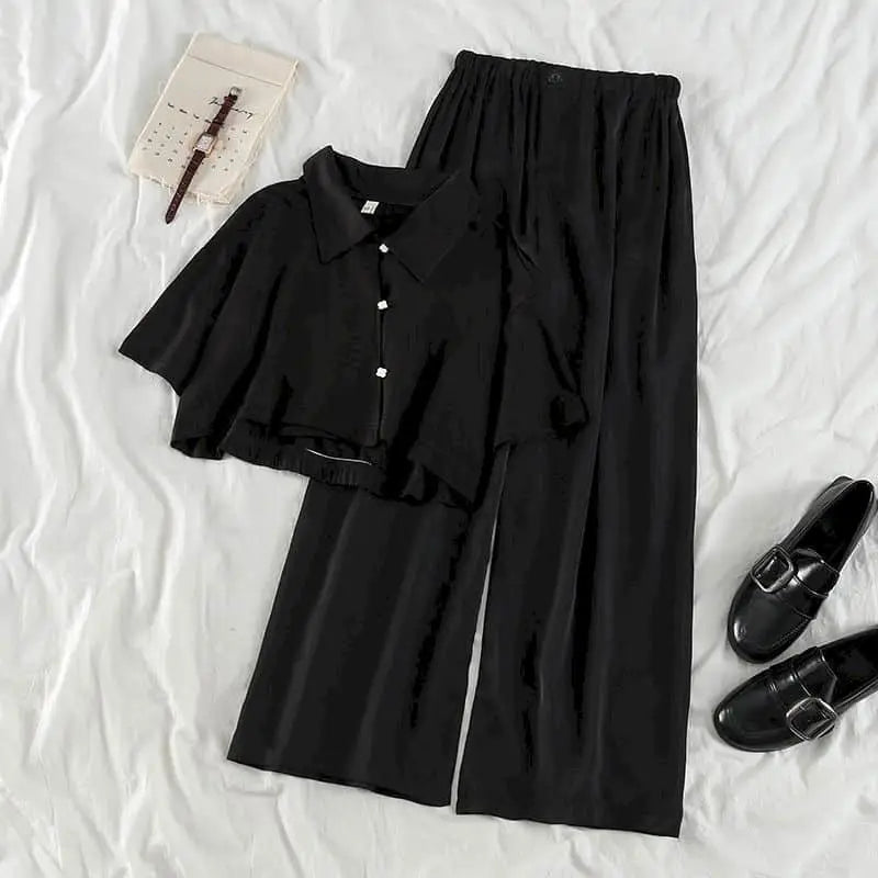 Two-Piece Set Korean Style Shirt & Pants - UrbanWearOutsiders Two-Piece Set Korean Style Shirt & Pants - UrbanWearOutsiders