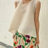 Two-piece Set Pleated Fold Floral Skirts And Blouse