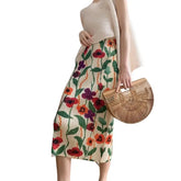 Two-piece Set Pleated Fold Floral Skirts And Blouse