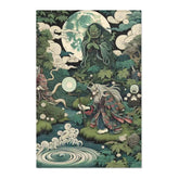 Ukiyo-e Style Intricacy Elegant Area Rug with Yokai Scene
