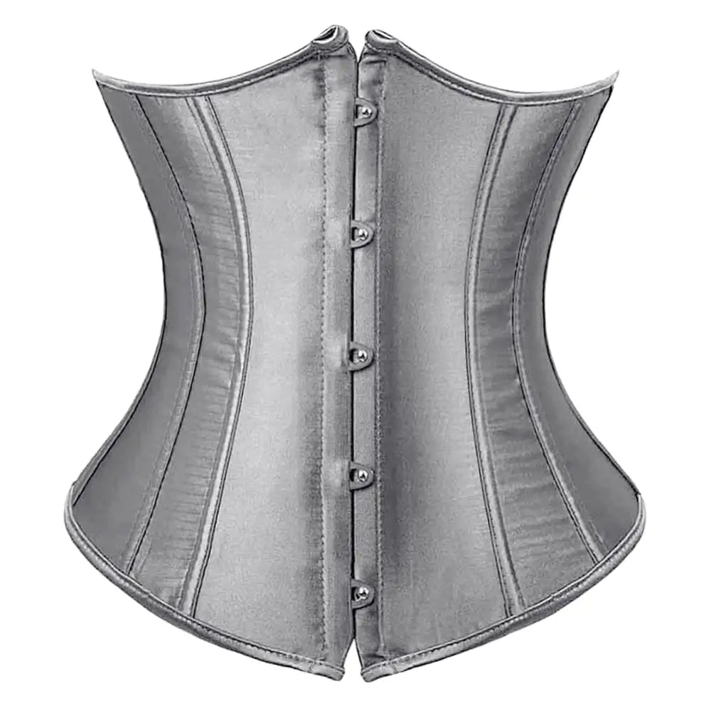 Underbust Steampunk Lace-up Corset - gray / S