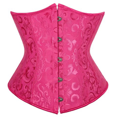 Underbust Steampunk Lace-up Corset - Rose red / S