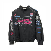 Varsity jacket Women Printed Casual Zipper Long Sleeve Racing Jacket