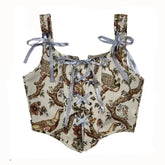 Vintage Floral Print Corset