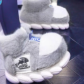 Warm Plush Lining Wrapped Heel High Slippers