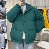 Warm Solid Color Men Hooded Parka Oversize