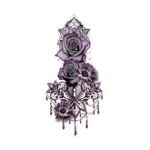 Waterproof Colorful Rose Flower Temporary Tattoo Stickers