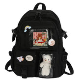 Waterproof Cute Teddy Bear School Backpack for Laptop Black
