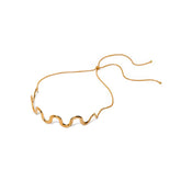 Wavy Stainless Steel Plated Choker Bracelet