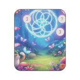 Whimsical Picnic Blanket with Vibrant Colored Butterflies