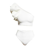 White Asymmetric Split Bikini