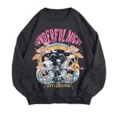 Wonderful Night Print Long Sleeve Sweatshirt