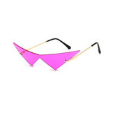 Y2K Aesthetic Cat Eye Rimless Triangle Sunglasses