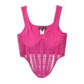 Y2K Crochet Knitted Sleeveless Tank Top