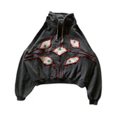Y2K Demon Eyes Hoodie Oversized Sweatshirt