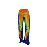 Y2K High Waist Tight Straight Dye Tie Pants