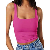 Y2K Sleeveless Square Neck Tank Top