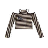 Y2k Striped Off Shoulder Top