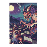 Yokai Area Rug with Traditional Japanese Folklore Design