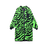Zebra Color Faux Fur Thick Oversized Long Coat