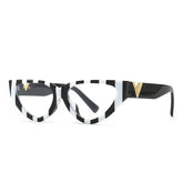 Zebra Eye Small Round Letter V Glasses